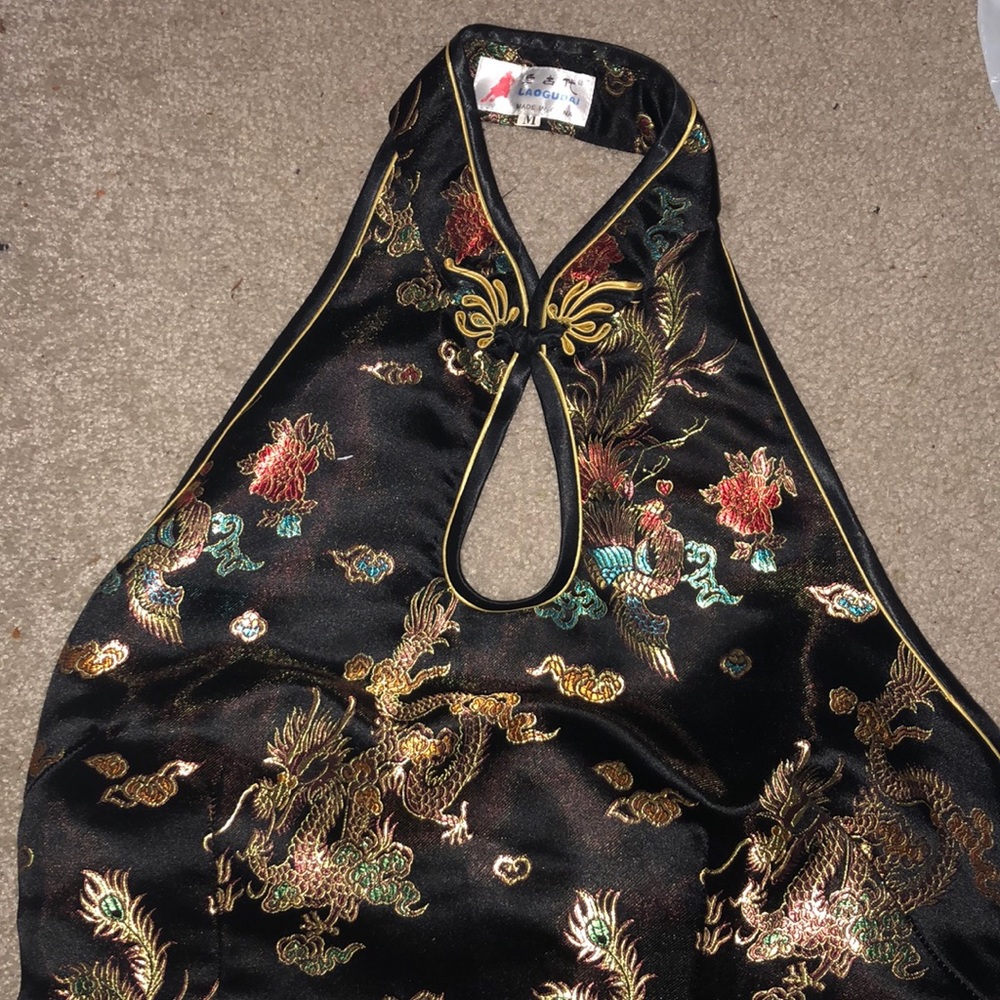 Satin Dragon Print Dress